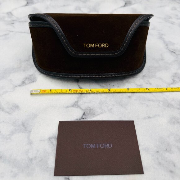Tom Ford Sunglasses Case Set,Large Brown Velvet,Leather Trim, Clean-Polish cloth main image 8